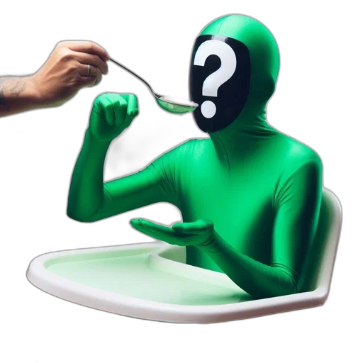 mask, creature, robot, food, concept art, 3d render, green, individual transparent PNG cut-out