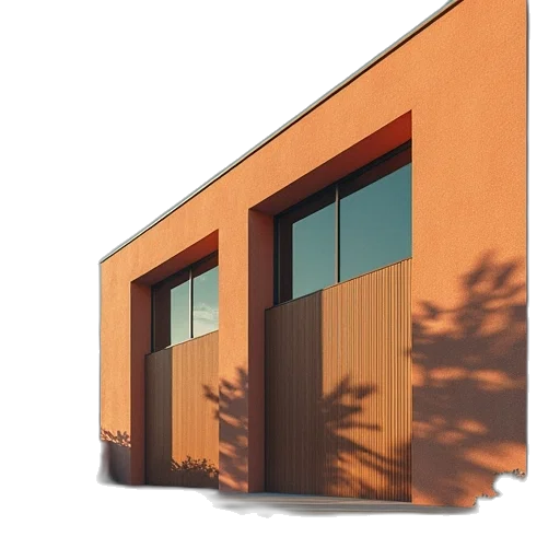 building, furniture, tree, 3d render, photorealistic, earth tones, golden, colorful transparent PNG cut-out