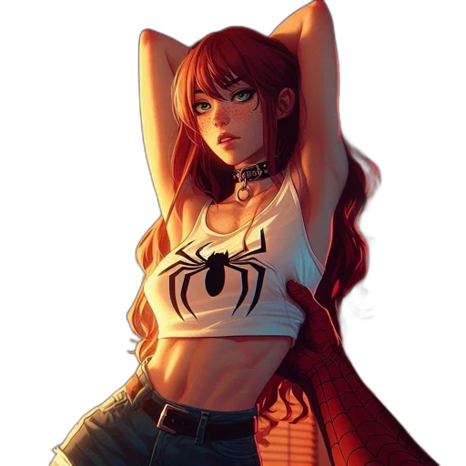 jacket, dress, concept art, anime, comic book art, pixel art, red, colorful transparent PNG cut-out
