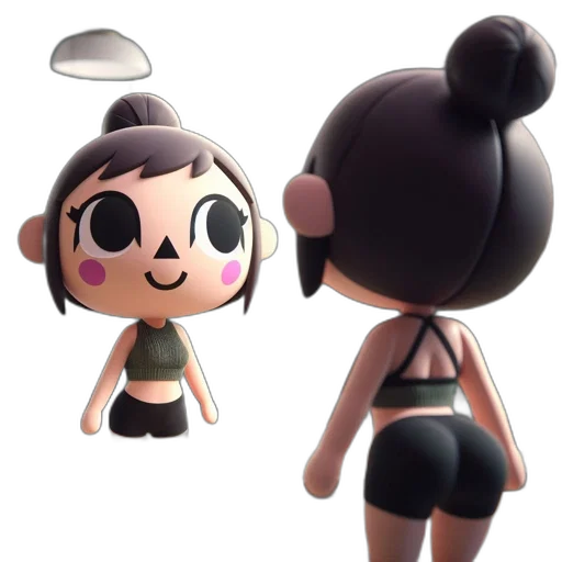 3d render, concept art, cartoon, fantasy art, dark, young, female, character transparent PNG cut-out
