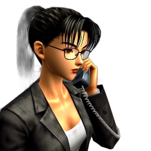 staff, 3d render, photorealistic, concept art, vaporwave, animated, female, character transparent PNG cut-out