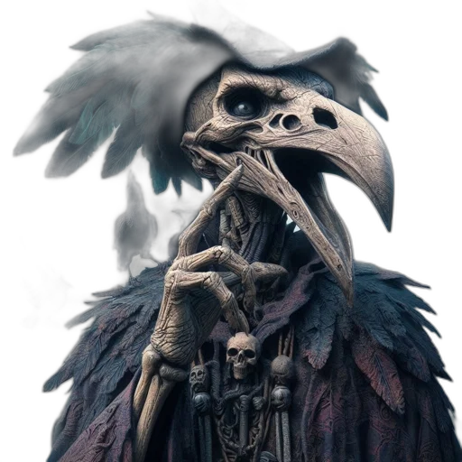 mask, dragon, creature, staff, concept art, fantasy art, 3d render, photorealistic transparent PNG cut-out