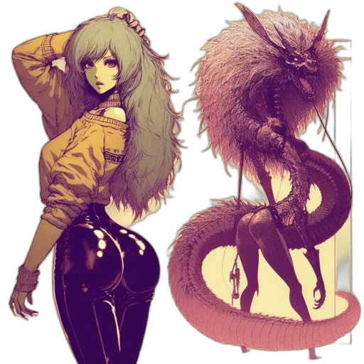 dragon, creature, fantasy art, concept art, comic book art, anime, dark, monochrome transparent PNG cut-out