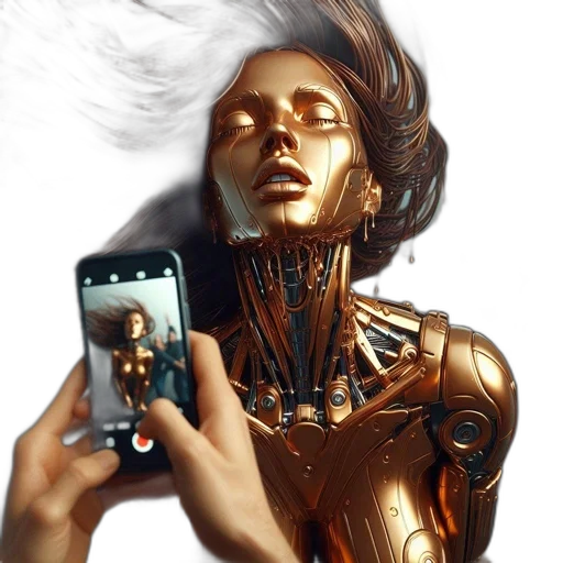 robot, jewelry, face, mask, cyberpunk, concept art, photorealistic, fantasy art transparent PNG cut-out