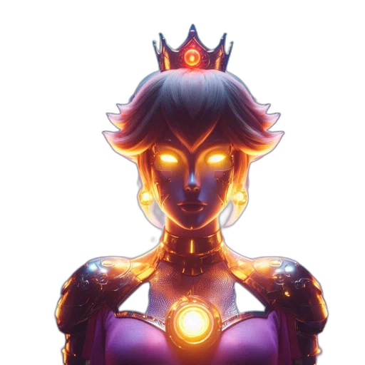 crown, robot, mask, jewelry, concept art, fantasy art, pixel art, 3d render transparent PNG cut-out
