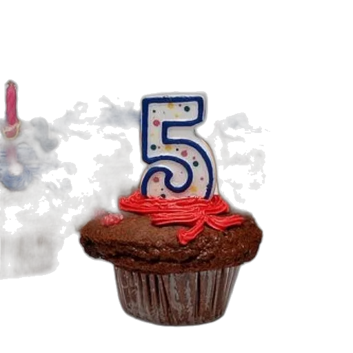 3d render, birthday, cupcake, number, candle, surrounded, other, cupcakes transparent PNG cut-out