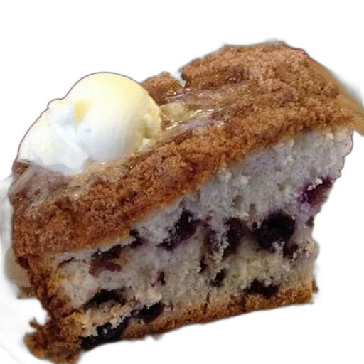 food, slice, cake, blueberries, ice, cream, top transparent PNG cut-out
