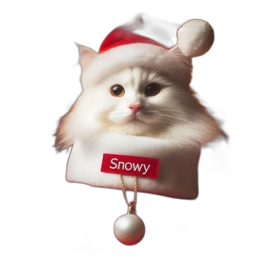 staff, hat, 3d render, photorealistic, concept art, snow, white, cat transparent PNG cut-out