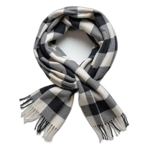 monochrome, gray, white, checked, pasknotd, scarf transparent PNG cut-out