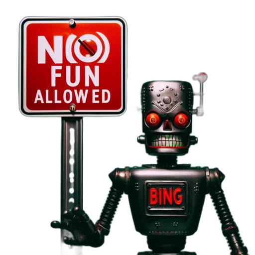 robot, 3d render, metallic, skull-like, head, stands, beside, fun transparent PNG cut-out