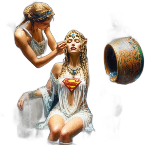 jewelry, crown, concept art, fantasy art, comic book art, oil painting, underwater, ancient transparent PNG cut-out