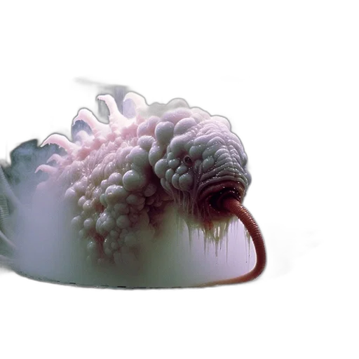 creature, animal, hair, food, 3d render, vaporwave, photorealistic, concept art transparent PNG cut-out