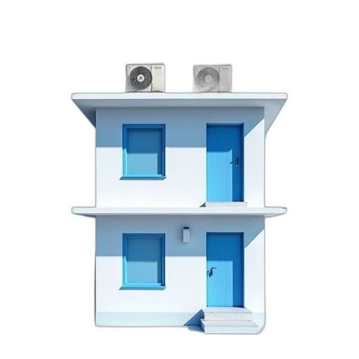 building, robot, furniture, face, 3d render, concept art, pixel art, vaporwave transparent PNG cut-out