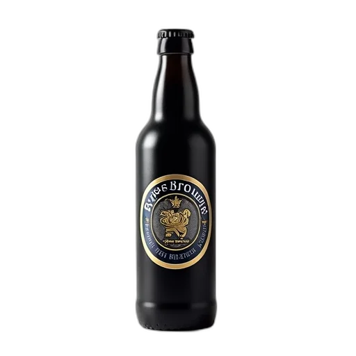 bottle, black, water, circular, emblem, side, featuring, shield transparent PNG cut-out