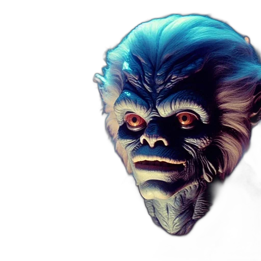 mask, face, creature, staff, concept art, 3d render, photorealistic, fantasy art transparent PNG cut-out