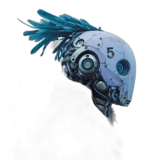mask, robot, creature, face, concept art, cyberpunk, fantasy art, watercolor transparent PNG cut-out