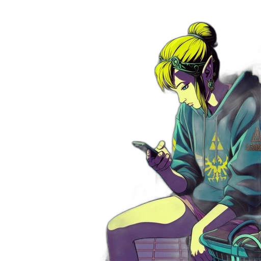 jacket, cyberpunk, vaporwave, concept art, anime, neon lights, green, neon transparent PNG cut-out