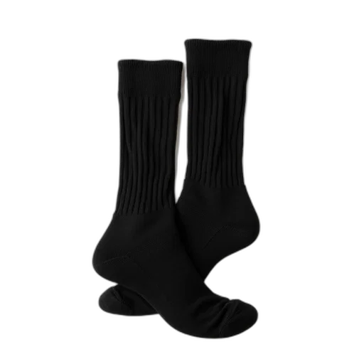 shoes, monochrome, pair, black, socks, displayed, against, white transparent PNG cut-out
