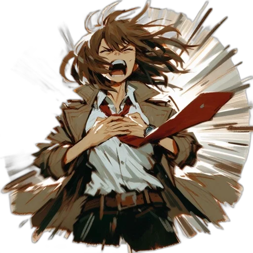 staff, weapon, mask, jacket, concept art, comic book art, anime, pixel art transparent PNG cut-out