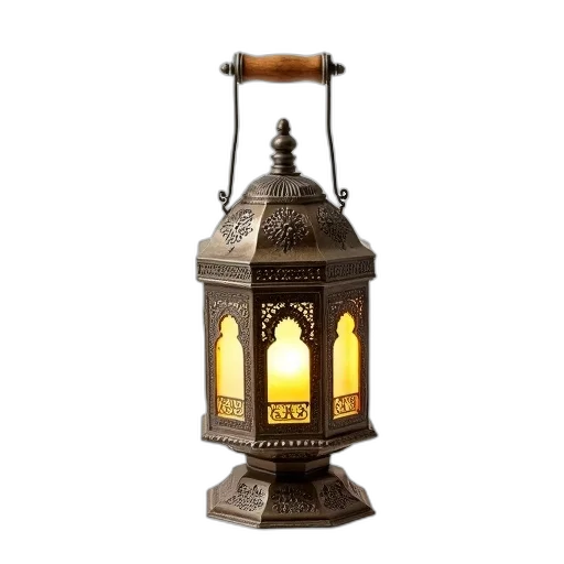 3d render, photorealistic, traditional, moroccan, lamp, intricate, metalwork, wooden transparent PNG cut-out
