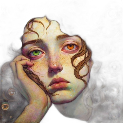 face, mask, creature, robot, photorealistic, oil painting, fantasy art, concept art transparent PNG cut-out