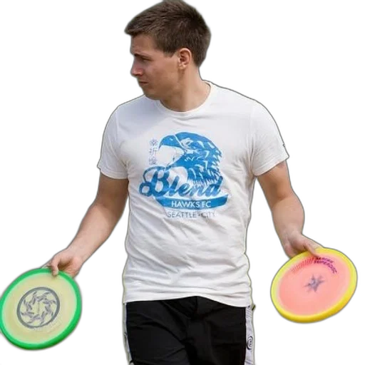 weapon, vaporwave, 3d render, concept art, man, white, t-shirt, blue transparent PNG cut-out