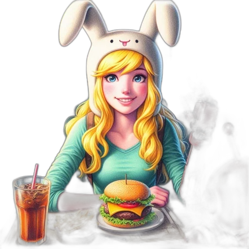 food, face, animal, dress, pixel art, concept art, fantasy art, cartoon transparent PNG cut-out