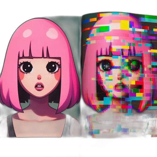 mask, face, robot, vaporwave, 3d render, concept art, cyberpunk, neon transparent PNG cut-out
