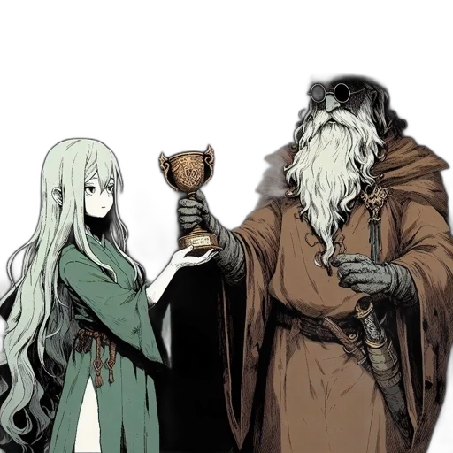 staff, concept art, fantasy art, comic book art, anime, snow, fire, young transparent PNG cut-out