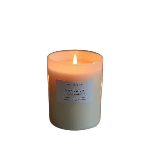 fire, white, candle, simple, label, placed, reflective, surface transparent PNG cut-out