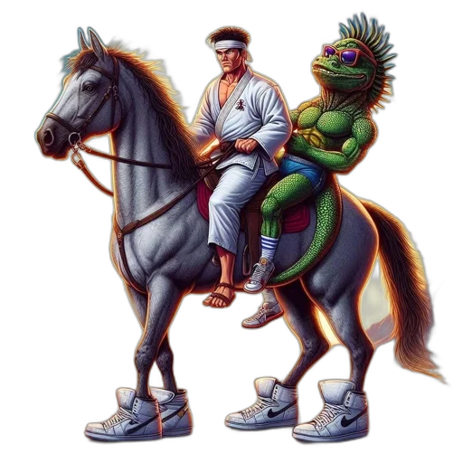 dragon, concept art, pixel art, vaporwave, fantasy art, outer space, green, man transparent PNG cut-out