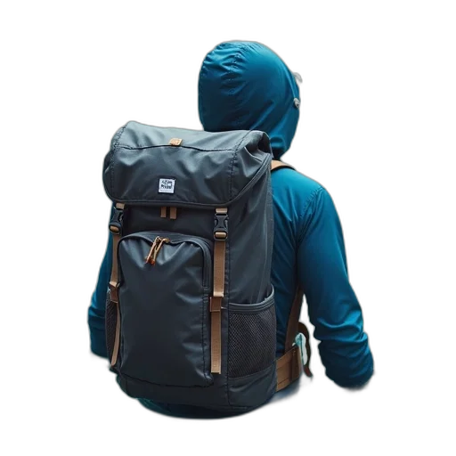 jacket, 3d render, water, backpack transparent PNG cut-out