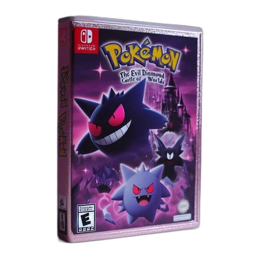 pokémon, evil, diamond, nintendo, switch, game, case, depicted transparent PNG cut-out