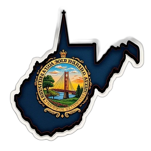 west, virginia, state, decorative, sticker transparent PNG cut-out