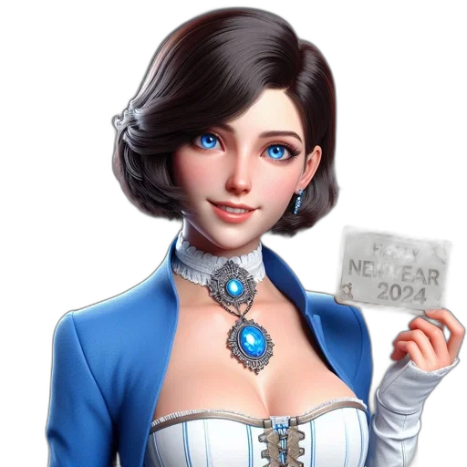 staff, jewelry, face, dress, concept art, fantasy art, cartoon, 3d render transparent PNG cut-out