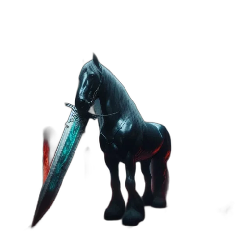 sword, weapon, animal, creature, 3d render, concept art, vaporwave, fantasy art transparent PNG cut-out