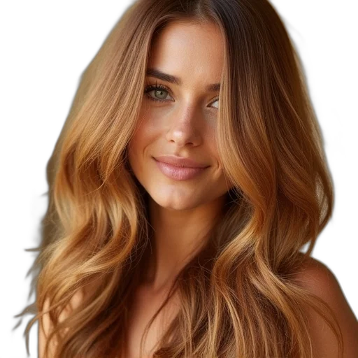 hair, face, photorealistic, cartoon, oil painting, watercolor, golden, earth tones transparent PNG cut-out
