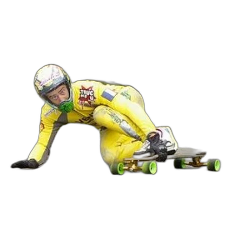 robot, photorealistic, person, yellow, racing, suit, crouched, low transparent PNG cut-out