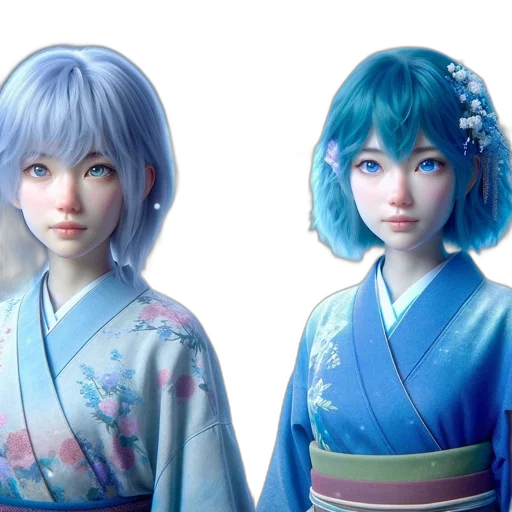 3d render, concept art, fantasy art, photorealistic, blue, pastel, monochrome, colorful transparent PNG cut-out