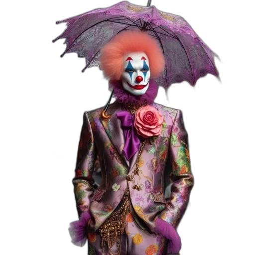 umbrella, mask, face, jacket, concept art, photorealistic, 3d render, individual transparent PNG cut-out