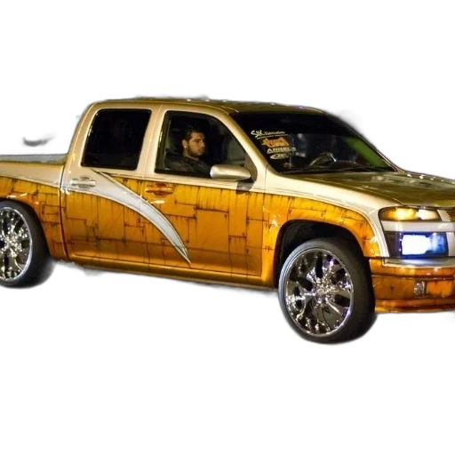car, 3d render, photorealistic, golden transparent PNG cut-out