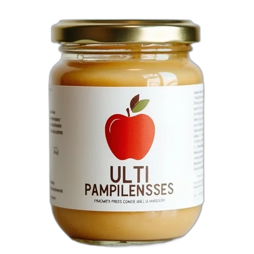 food, close-up, image, glass, jar, label, featuring, stylized transparent PNG cut-out