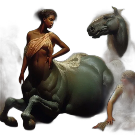 creature, dragon, animal, dress, concept art, fantasy art, photorealistic, oil painting transparent PNG cut-out