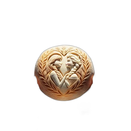 jewelry, crown, furniture, 3d render, beautifully, crafted, loaf, bread transparent PNG cut-out