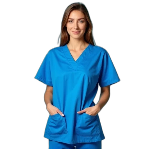 dress, staff, jacket, blue, woman, wearing, scrub, top transparent PNG cut-out