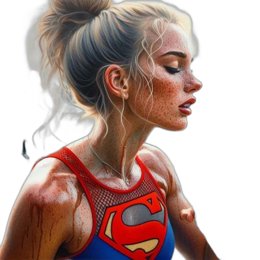 face, comic book art, photorealistic, fantasy art, oil painting, side, profile, young transparent PNG cut-out