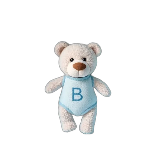 3d render, picture, bear, blue, frame, word, baby, boy transparent PNG cut-out