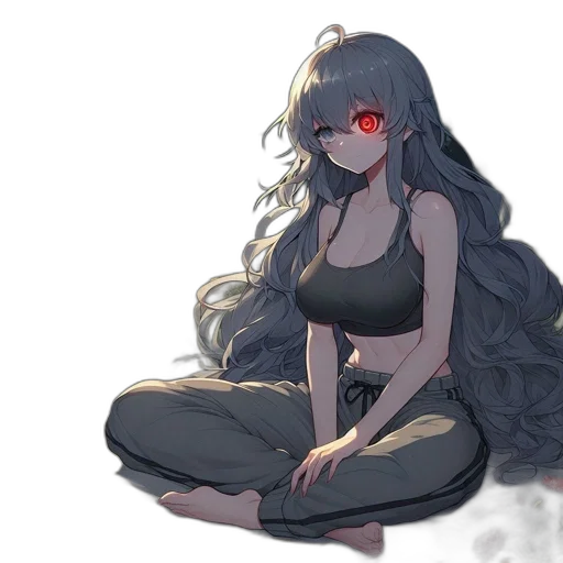 mask, creature, dress, hair, anime, pixel art, concept art, fantasy art transparent PNG cut-out