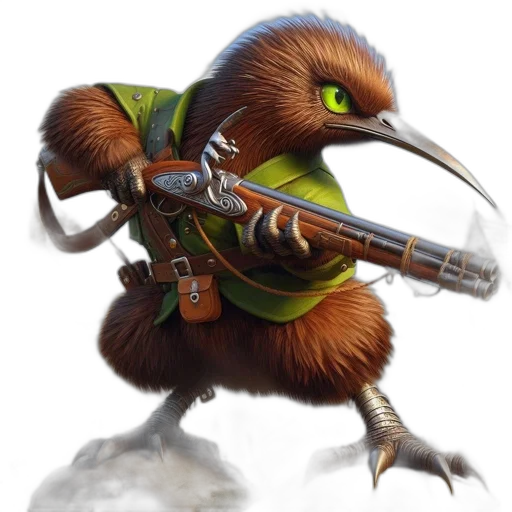 staff, weapon, animal, concept art, fantasy art, 3d render, anthropomorphic, bird transparent PNG cut-out