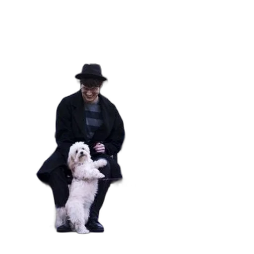 hat, animal, jacket, umbrella, concept art, monochrome, person, black transparent PNG cut-out